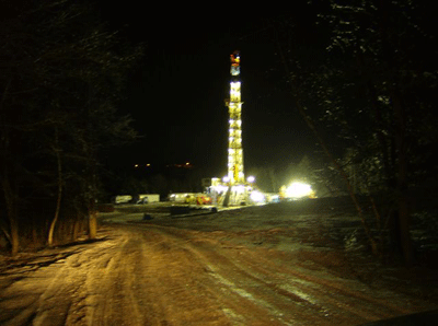 Jennings well site, 2009, West Burlington Twp., Bradford Co., PA - Photo credit - Marcellus Shale in Pennsylvania - Gas Well Locations