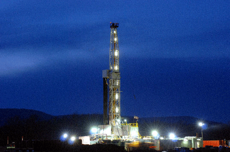 Foust well site, 2008, Granville Twp., Bradford Co., PA. - Photo credit - Marcellus Shale in Pennsylvania - Gas Well Locations