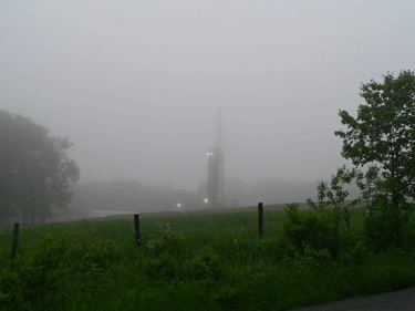Robson well site shrouded in fog, Wayne Co., PAPhoto credit - Dave Messersmith, Penn State Cooperative Extension