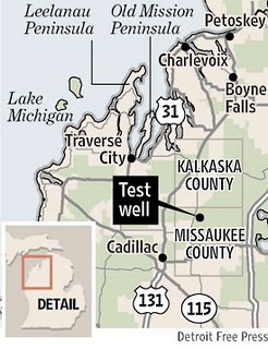 Location of Collingwood/Utica shale pilot well- Map courtesy of Detroit Free Press